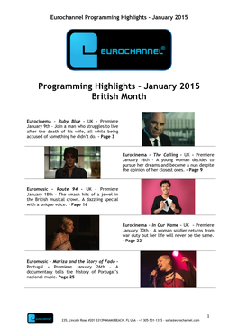 Programming Highlights - January 2015
