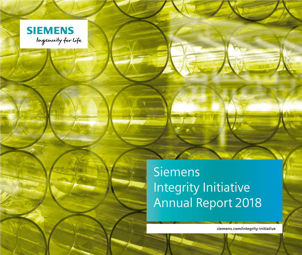 Siemens Integrity Initiative Annual Report 2018