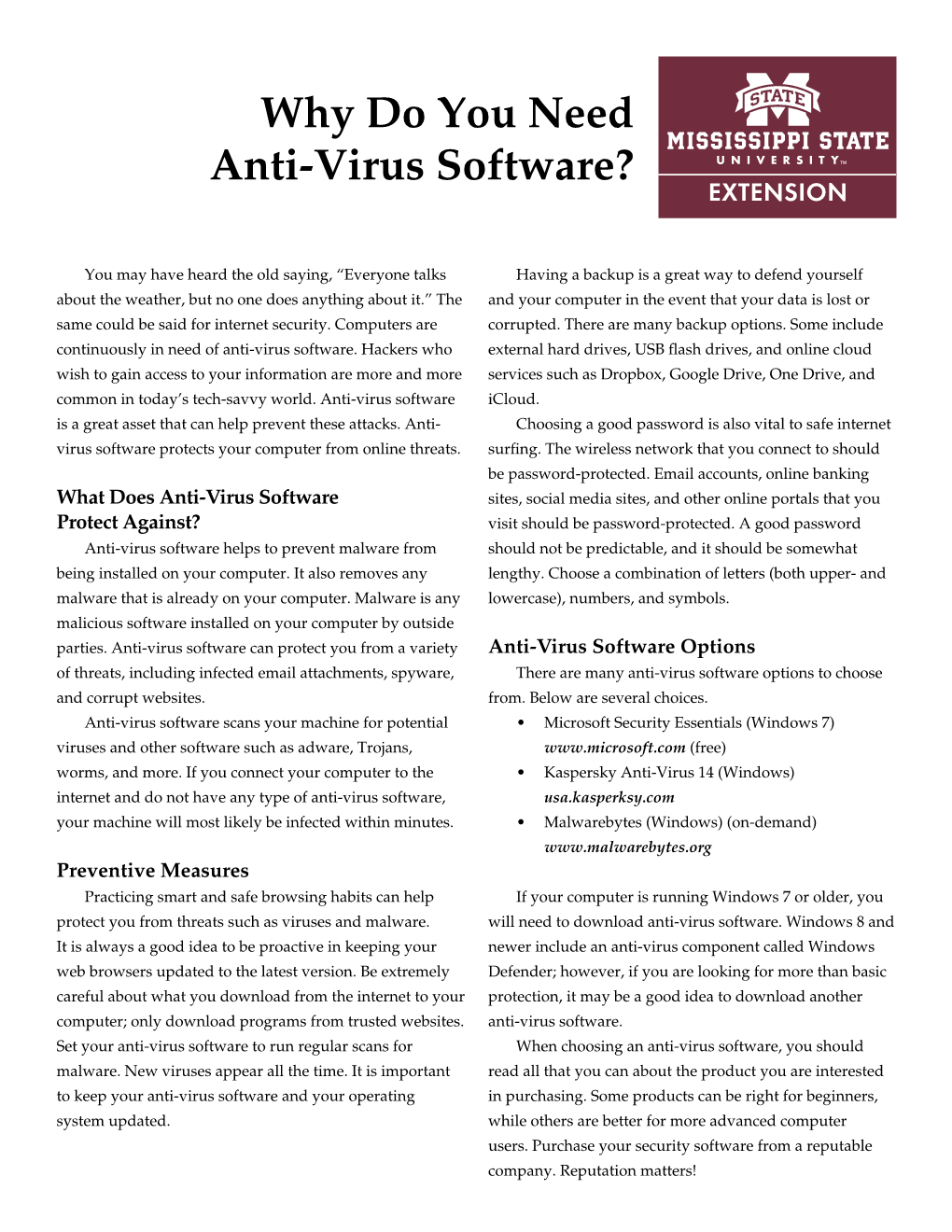 Why Do You Need Anit-Virus Software?