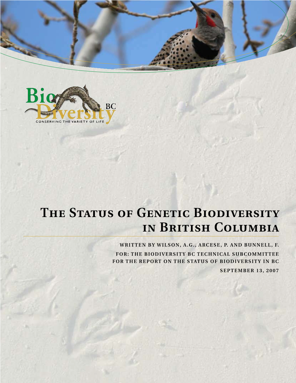 The Status of Genetic Biodiversity in British Columbia