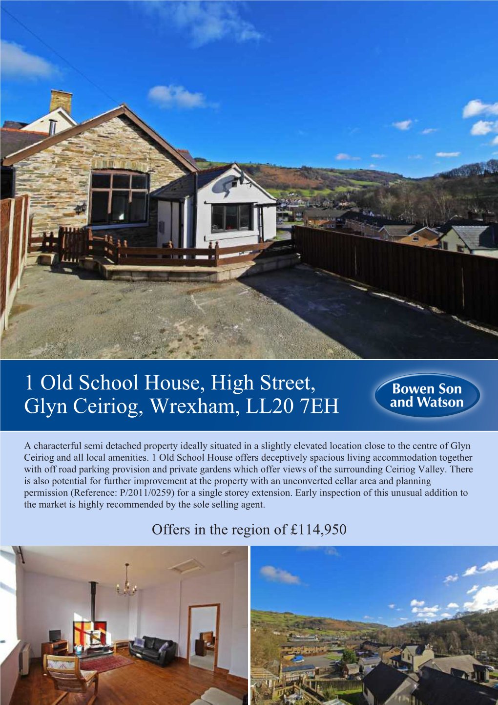 1 Old School House, High Street, Glyn Ceiriog, Wrexham, LL20 7EH