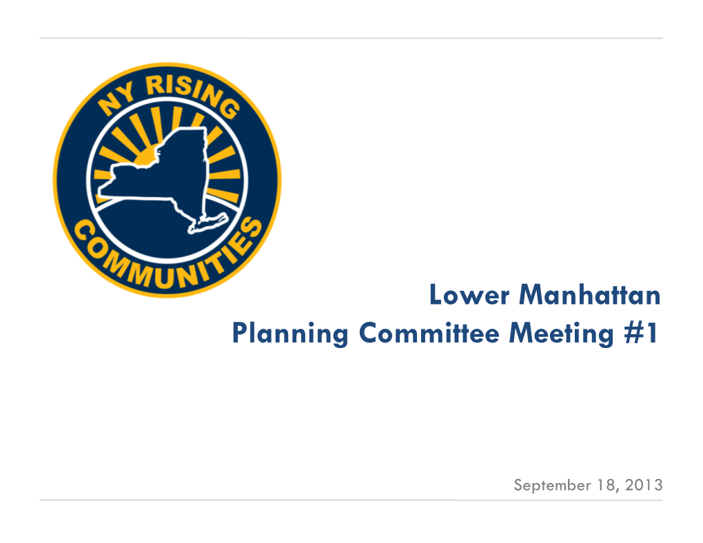 Lower Manhattan Planning Committee Meeting #1