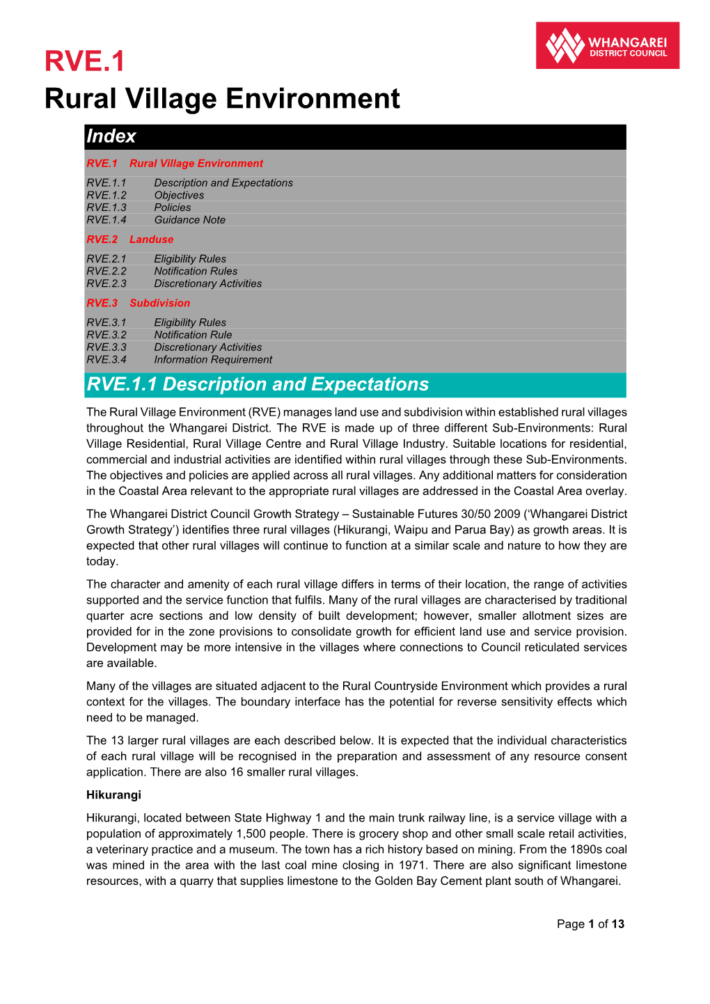 Rural Village Environment Index