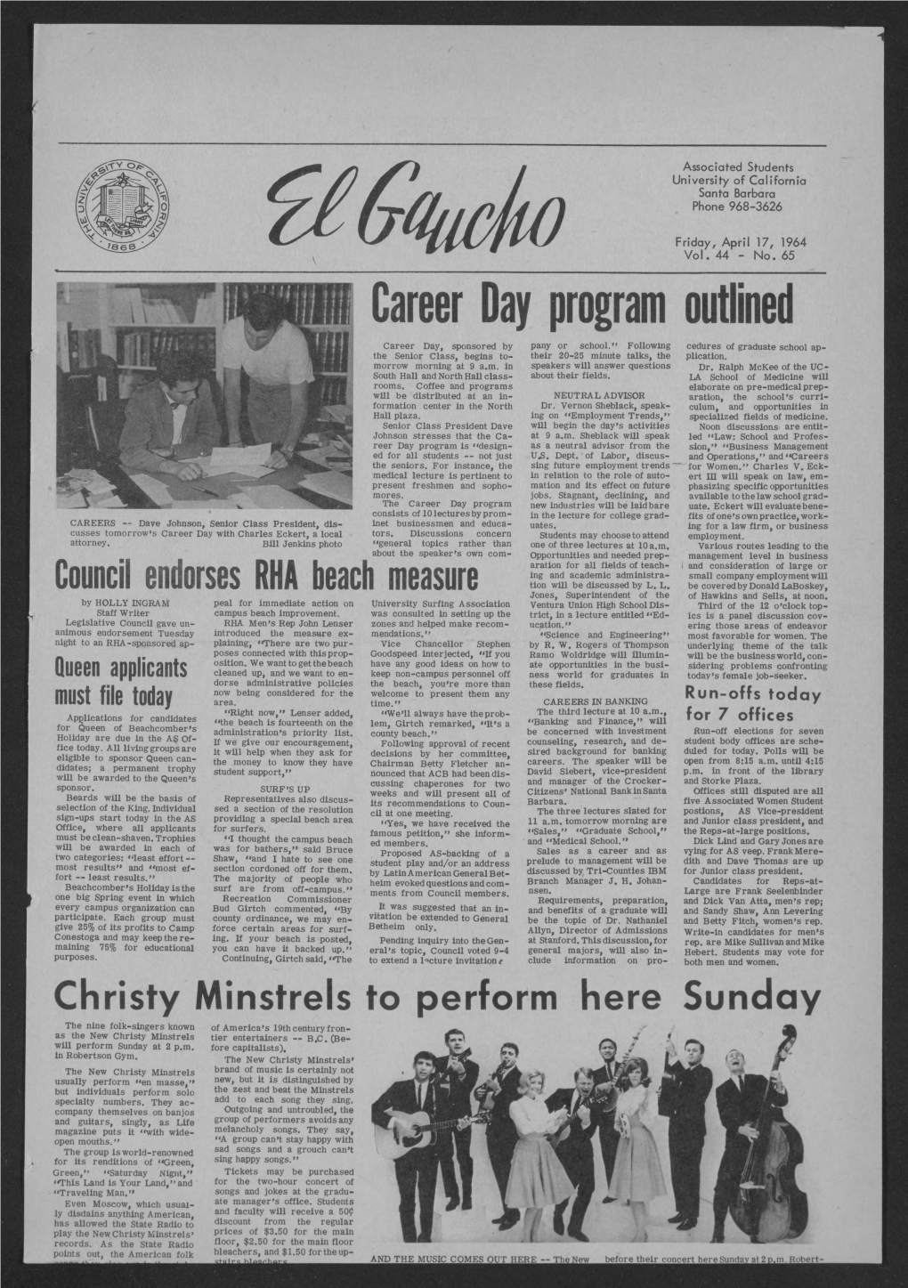 EL GAUCHO - Friday/ April 17, 1964 Editor’S Mail Box