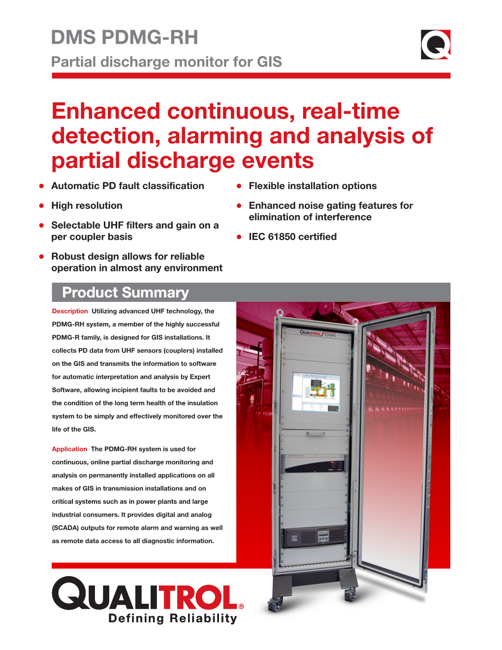 Partial Discharge Monitor for GIS DMS PDMG-RH Partial Discharge Monitor for GIS