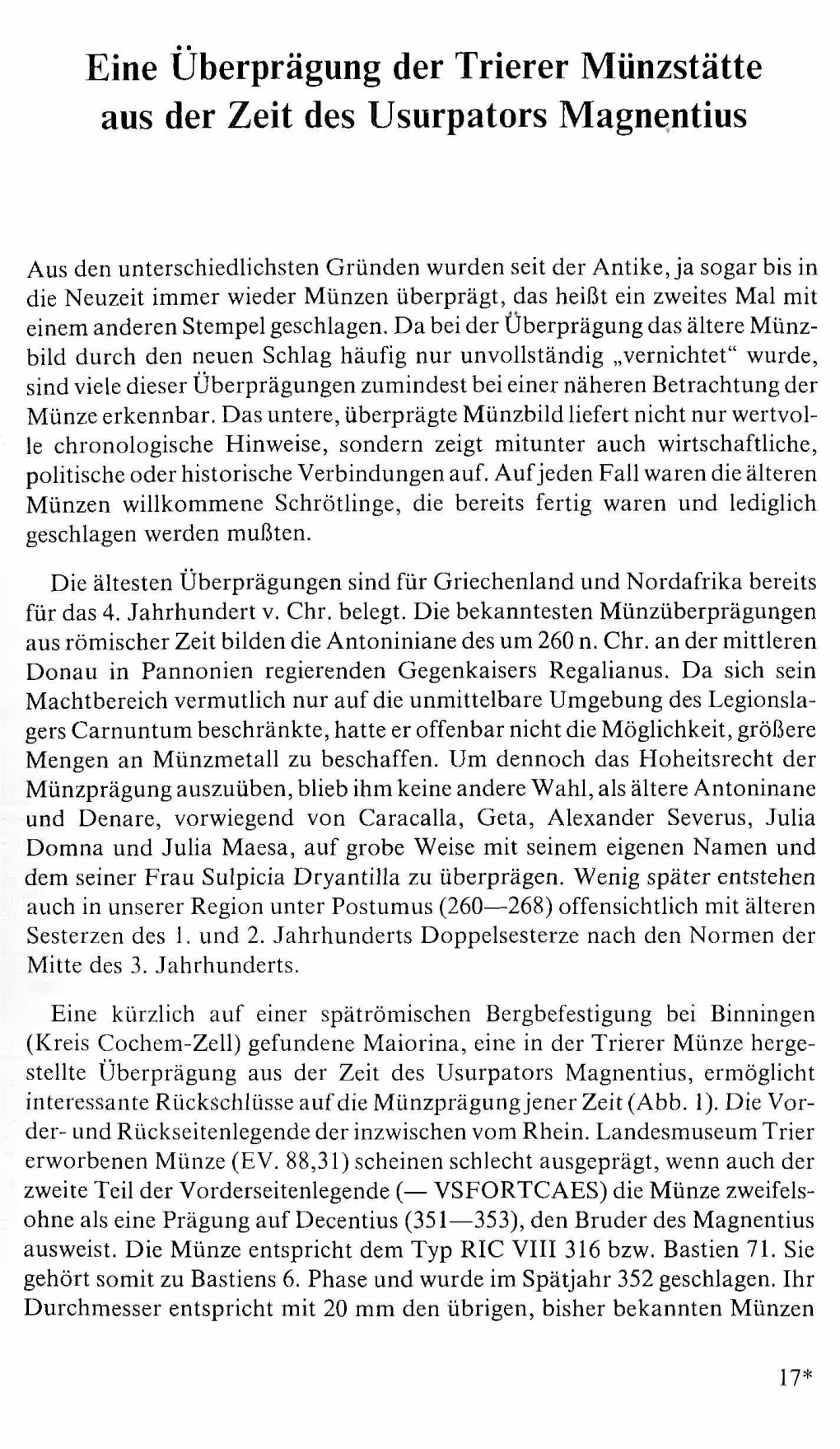 Funde Und Ausgrabungen Im Bezirk Trier 20, 1988