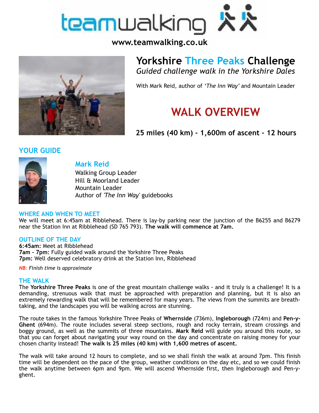 Three Peaks Walk Overview