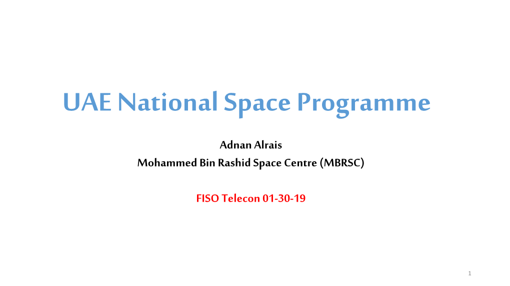 UAE National Space Programme