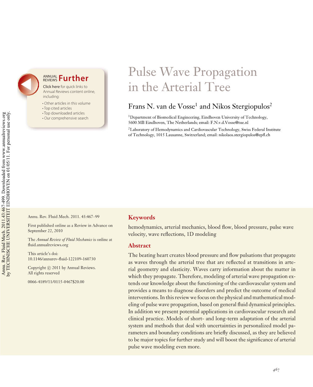 Pulse Wave Propagation in the Arterial Tree