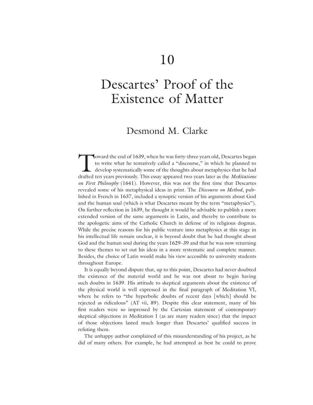 Descartes' Proof of the Existence of Matter