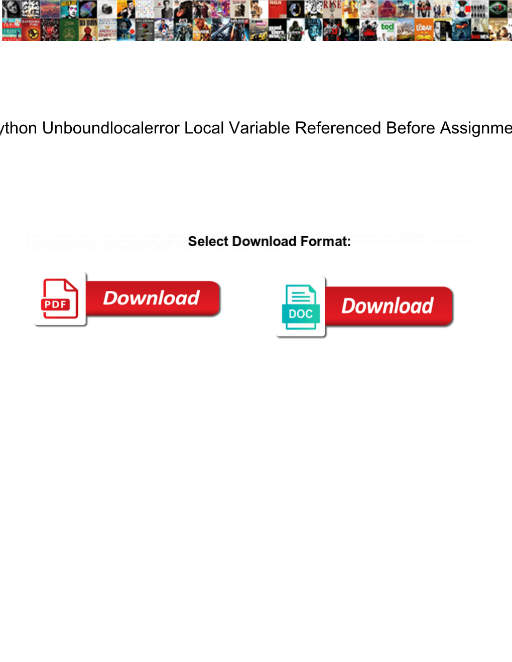 Python Unboundlocalerror Local Variable Referenced Before Assignment