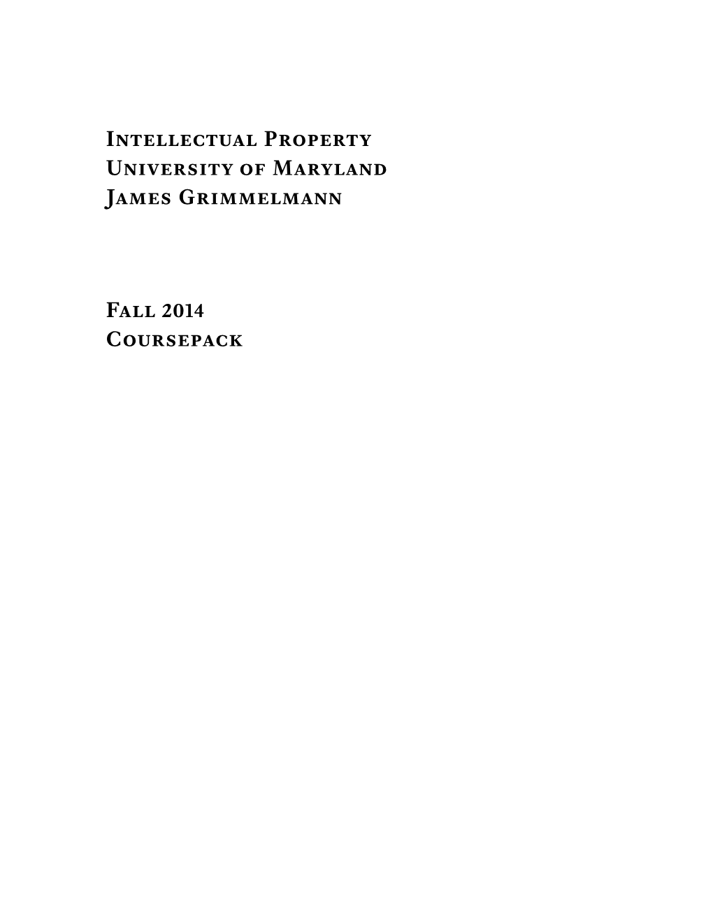 Coursepack INTELLECTUAL PROPERTY 2