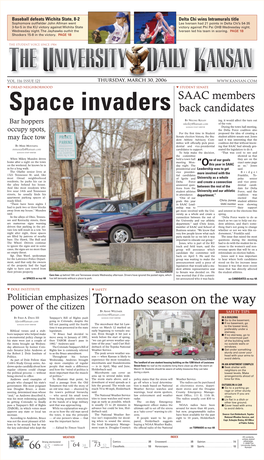 Tornado Season on the Way Power of the Citizen by Anne Weltmer Safety Tips Aweltmer@Kansan.Com by Fred A