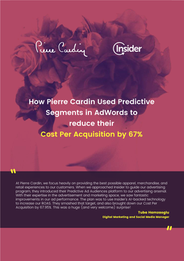 Pierre Cardin Used Predictive Segments in Adwords to Reduce Their Cost Per Acquisition by 67%