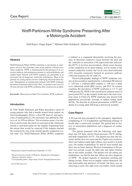 Wolff-Parkinson-White Syndrome Presenting After a Motorcycle Accident