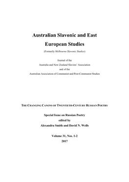 Australian Slavonic and East European Studies