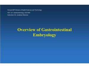 Overview of Gastrointestinal Embryology