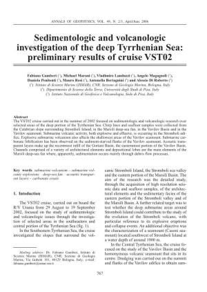 Sedimentologic and Volcanologic Investigation of the Deep Tyrrhenian Sea: Preliminary Results of Cruise VST02