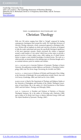 Christian Theology Edited by Ian A