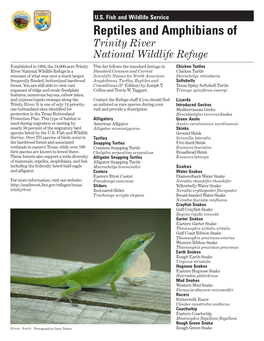 Reptiles and Amphibians of Trinity River National Wildlife Refuge