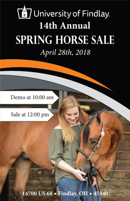 Spring Horse Sale April 28Th, 2018