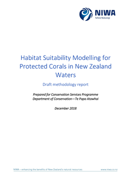 NIWA CLIENT REPORT No: 2018355WN Report Date: November 2018 NIWA Project: DOC19301