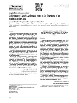 Gohieria Fusca(Acari : Astigmata) Found in the Filter Dusts of Air
