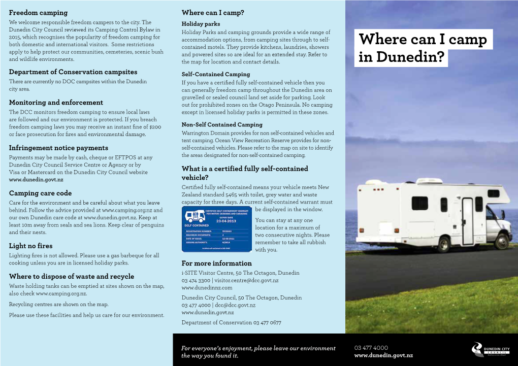 Where Can I Camp in Dunedin?