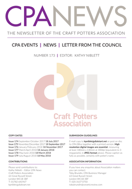 Cpa Events | News | Letter from the Council