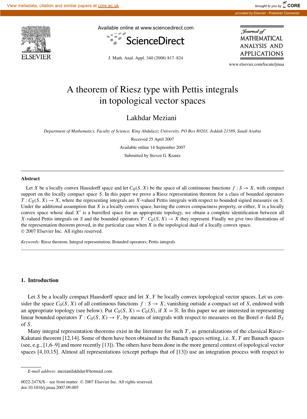 A Theorem of Riesz Type with Pettis Integrals in Topological Vector Spaces