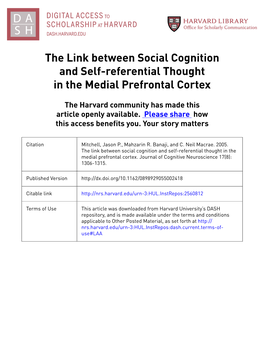 The Link Between Social Cognition and Self-Referential Thought in the Medial Prefrontal Cortex