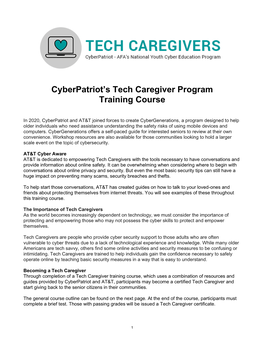 Cyberpatriot's Tech Caregiver Program Training Course