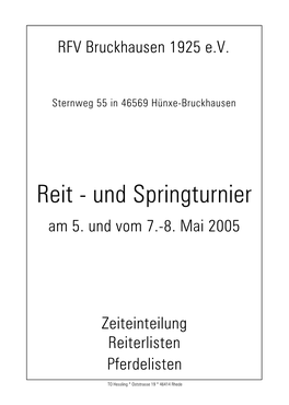 Reit - Und Springturnier Am 5