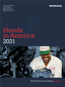 Honda in America 2021