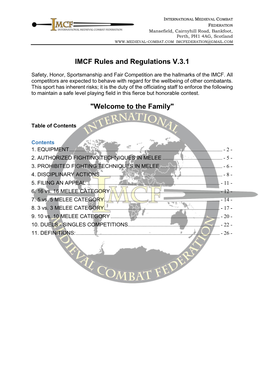 IMCF Rules and Regulations V.3.1