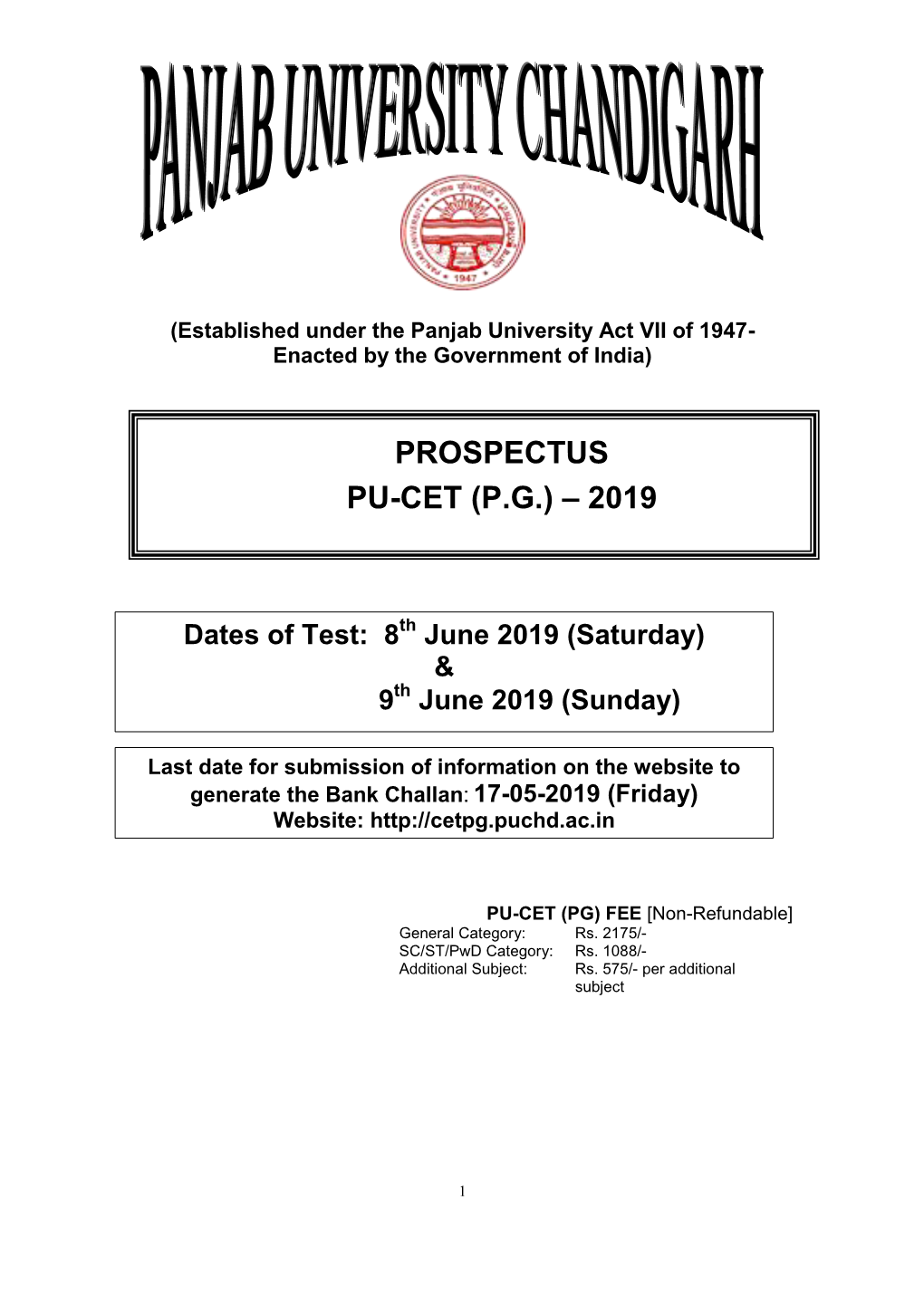 Prospectus Pu-Cet (P.G.) – 2019