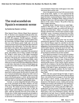 The Real Scandal on Spain's Economic Scene