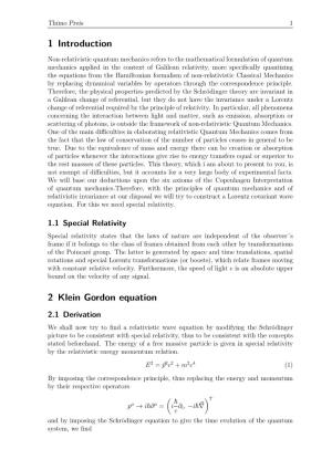 1 Introduction 2 Klein Gordon Equation