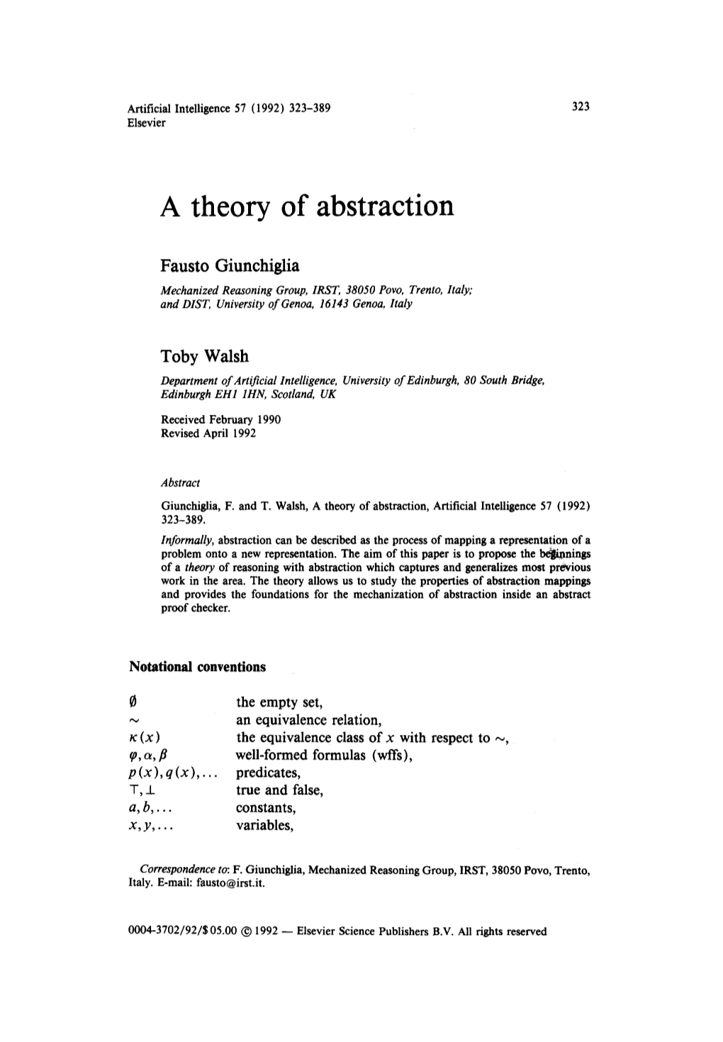 A Theory of Abstraction