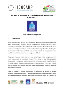 Technical Workshop 2 – Ethekwini Metropolitan Municipality