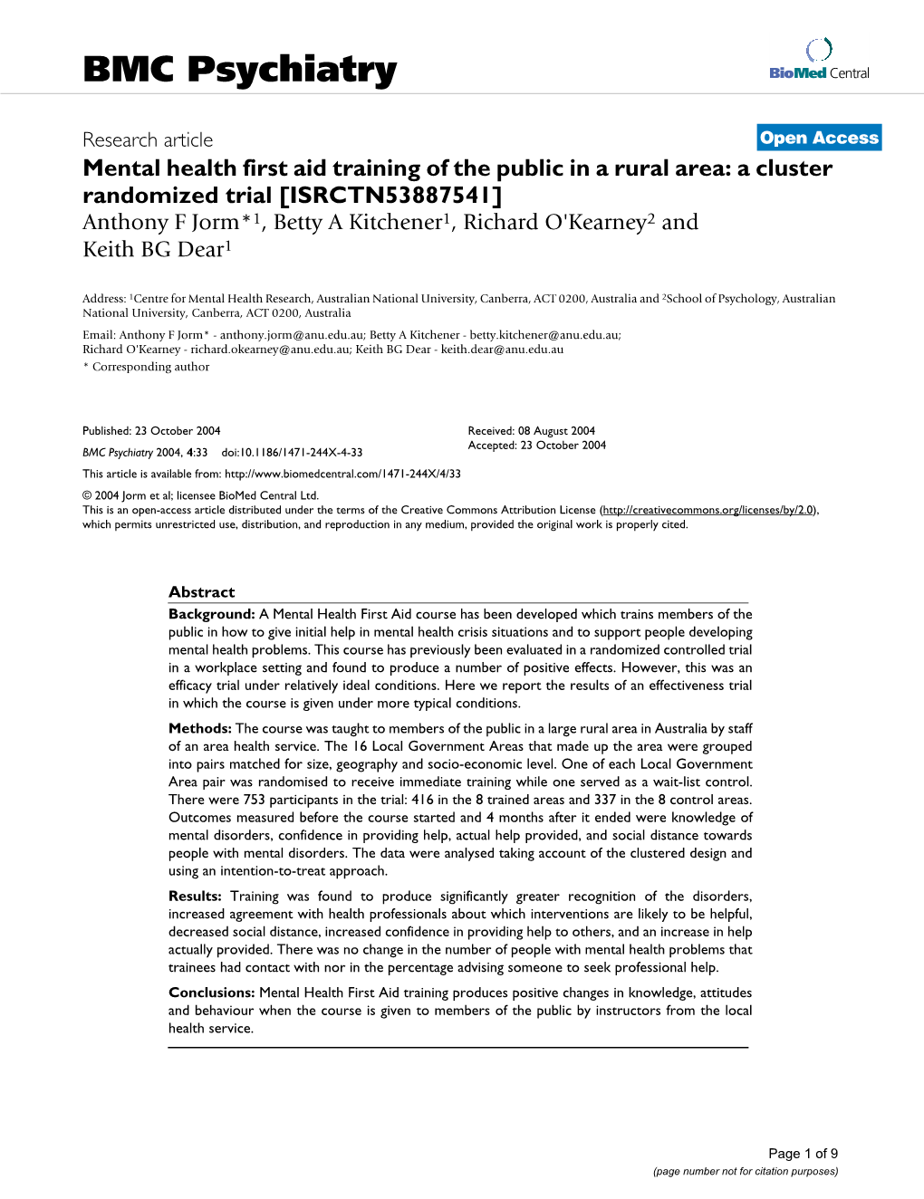 BMC Psychiatry Biomed Central