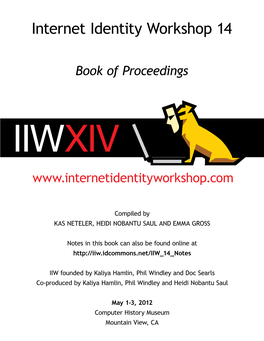 Internet Identity Workshop 14