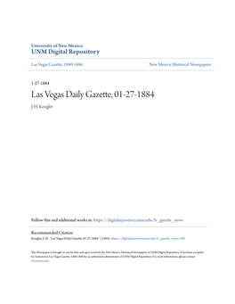 Las Vegas Daily Gazette, 01-27-1884 J