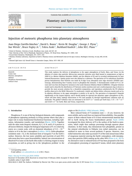 Injection of Meteoric Phosphorus Into Planetary Atmospheres