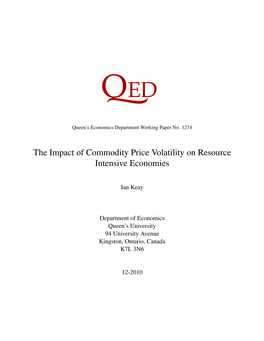 The Impact of Commodity Price Volatility on Resource Intensive Economies
