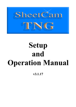 Setup and Operation Manual