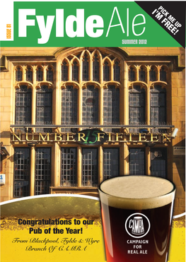 From Blackpool, Fylde & Wyre Branch of CAMRA Congratulations to Our