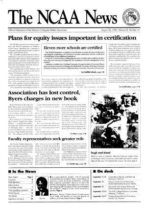 August 30, 1995, Volume 32, Number 3 1 Plans for Eqyity Issues Ifnpmt in Certifkation