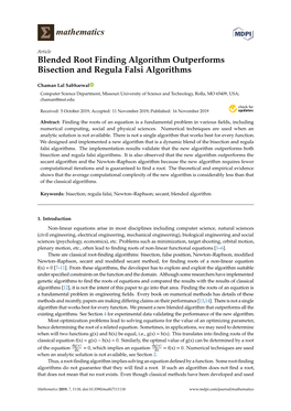 Blended Root Finding Algorithm Outperforms Bisection and Regula Falsi Algorithms