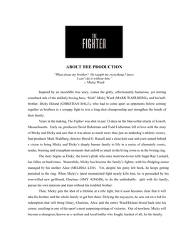 The Fighter Film Production Notes